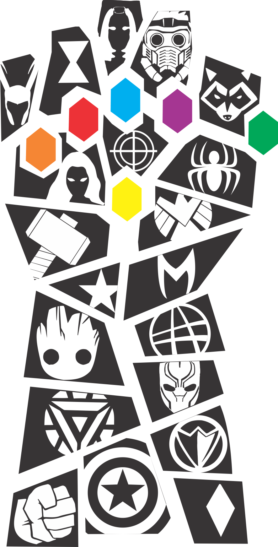 Avengers P3 9 Outline Icon Svg Set Free Vectors